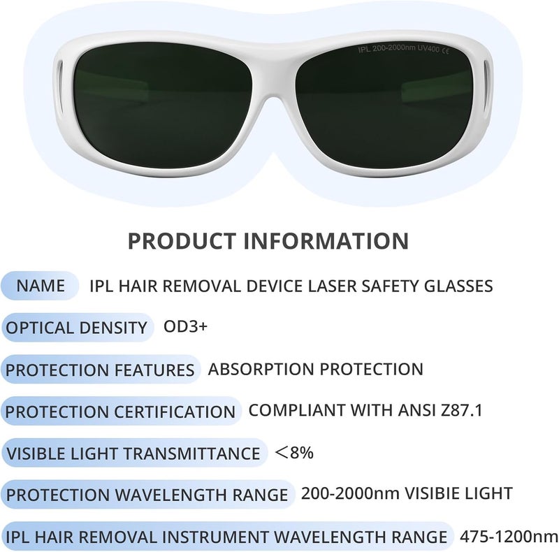 LPSAFP IPL Laser Safety Glasses 200nm-2000nm Protective Goggles for Laser Hair Removal and Cosmetology - Image 3